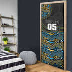 Custom Titans Door Cover Knight Mascot With Aboriginal Indigenous
