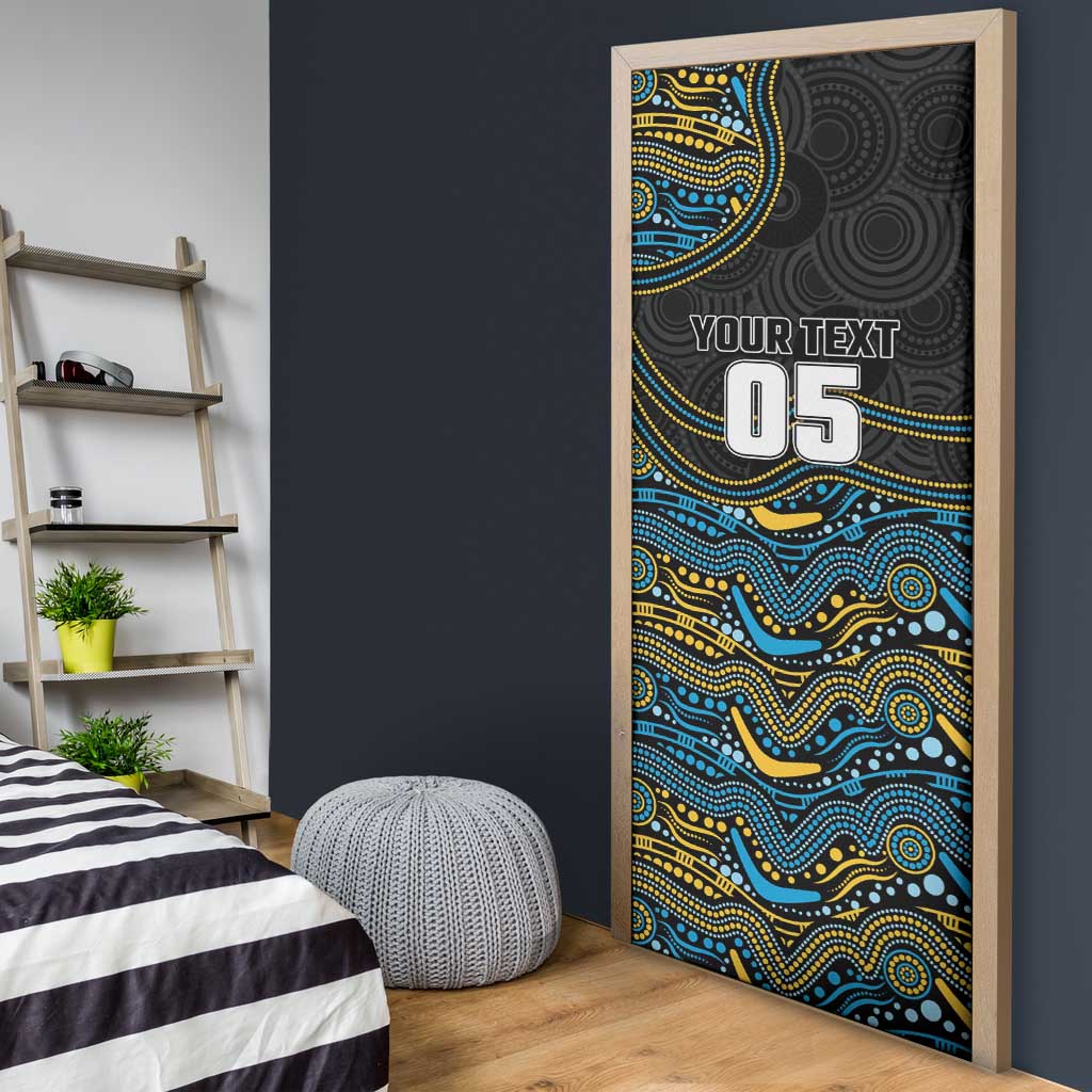 Custom Titans Door Cover Knight Mascot With Aboriginal Indigenous