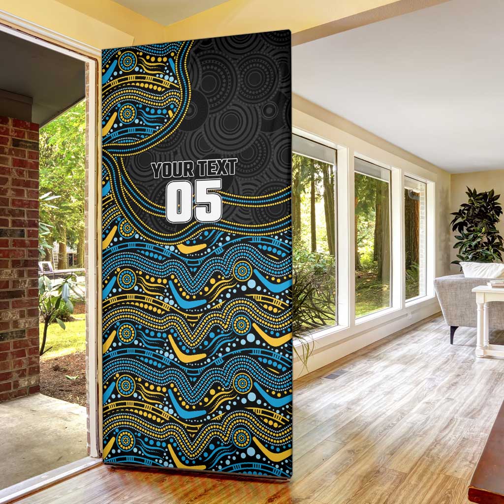 Custom Titans Door Cover Knight Mascot With Aboriginal Indigenous