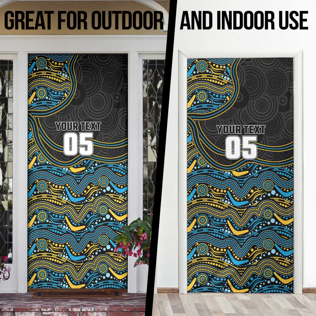 Custom Titans Door Cover Knight Mascot With Aboriginal Indigenous