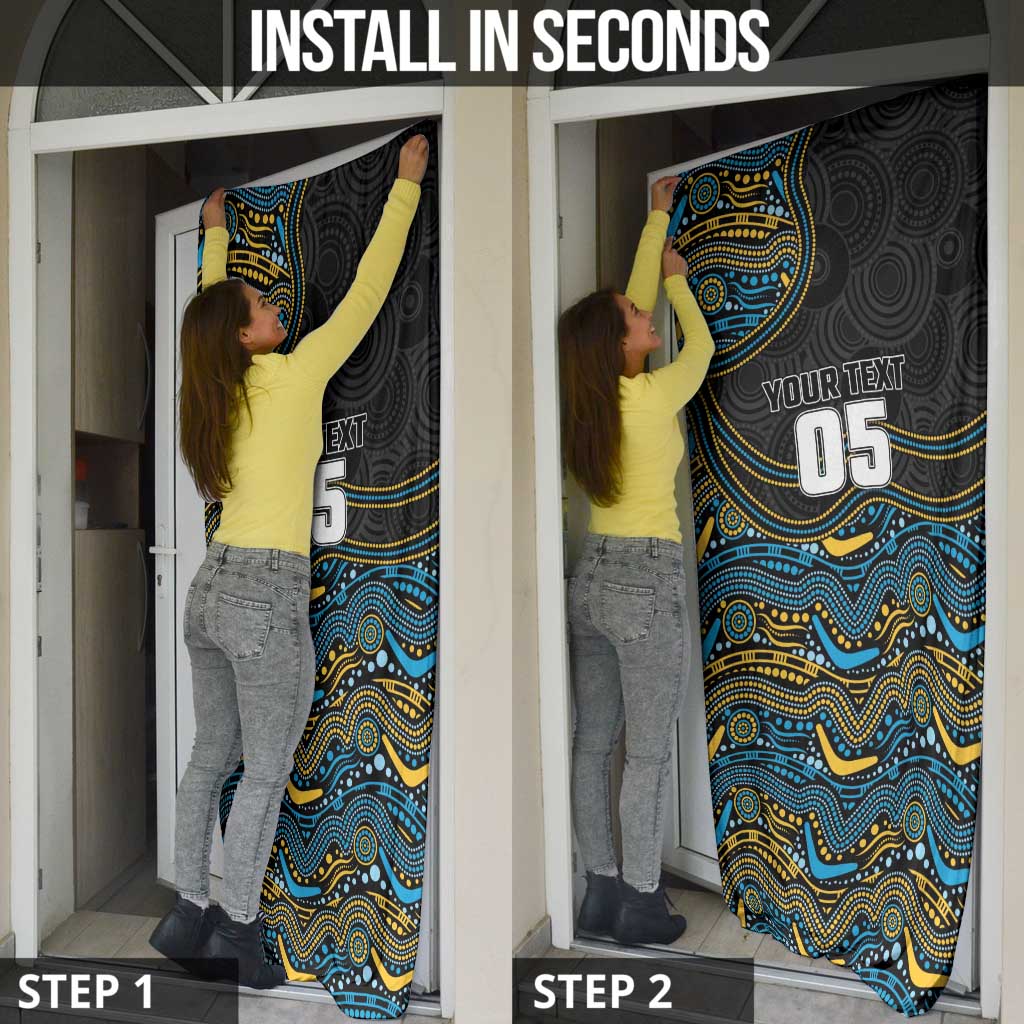 Custom Titans Door Cover Knight Mascot With Aboriginal Indigenous