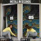 Custom Titans Door Cover Knight Mascot With Aboriginal Indigenous