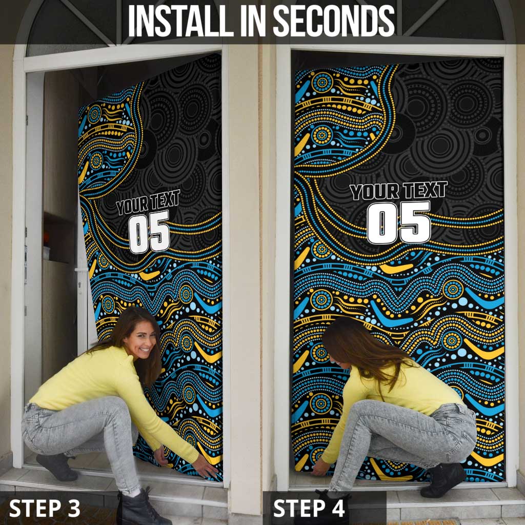 Custom Titans Door Cover Knight Mascot With Aboriginal Indigenous