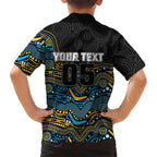 Custom Titans Family Matching Mermaid Dress and Hawaiian Shirt Knight Mascot With Aboriginal Indigenous