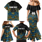Custom Titans Family Matching Mermaid Dress and Hawaiian Shirt Knight Mascot With Aboriginal Indigenous
