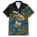 Custom Titans Family Matching Summer Maxi Dress and Hawaiian Shirt Knight Mascot With Aboriginal Indigenous
