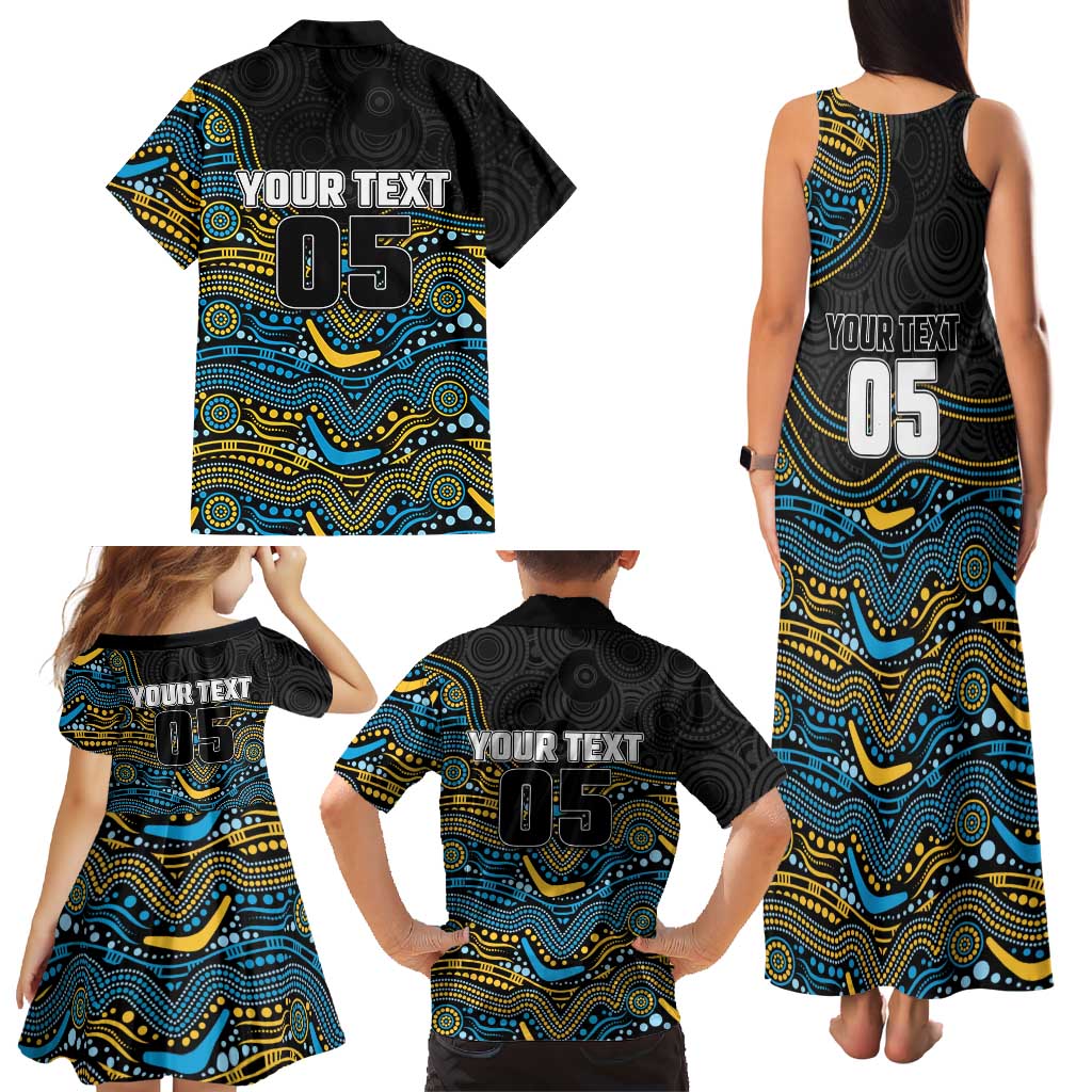 Custom Titans Family Matching Tank Maxi Dress and Hawaiian Shirt Knight Mascot With Aboriginal Indigenous