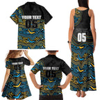 Custom Titans Family Matching Tank Maxi Dress and Hawaiian Shirt Knight Mascot With Aboriginal Indigenous