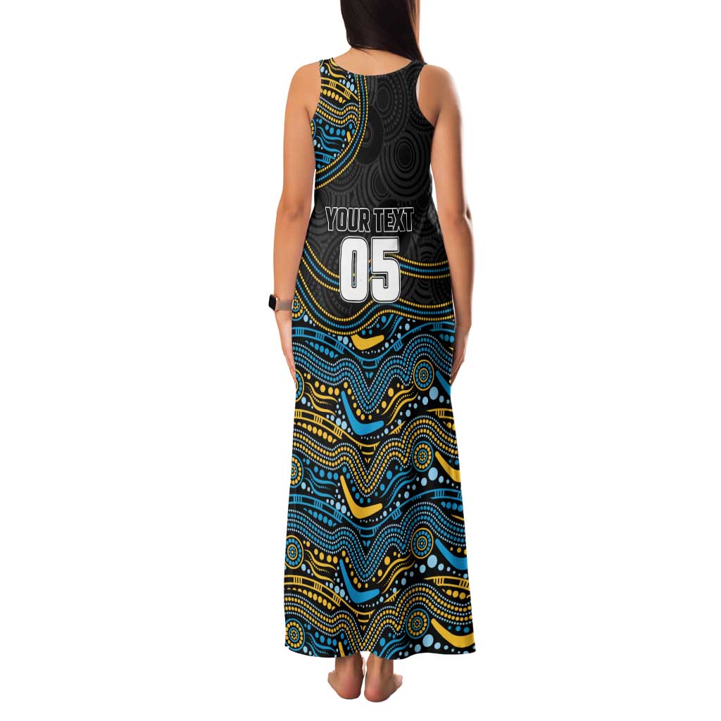 Custom Titans Family Matching Tank Maxi Dress and Hawaiian Shirt Knight Mascot With Aboriginal Indigenous