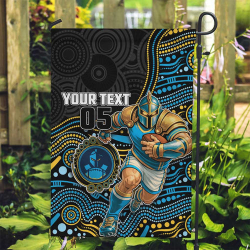 Custom Titans Garden Flag Knight Mascot With Aboriginal Indigenous