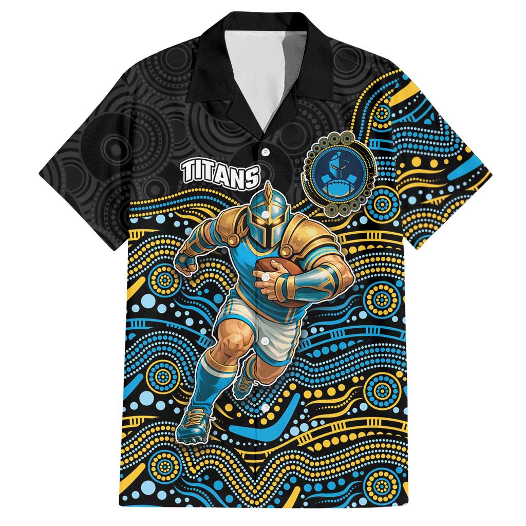 Custom Titans Hawaiian Shirt Knight Mascot With Aboriginal Indigenous