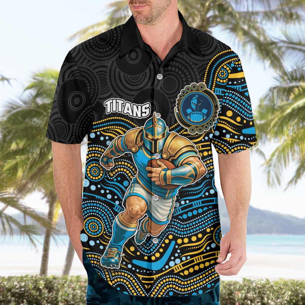 Custom Titans Hawaiian Shirt Knight Mascot With Aboriginal Indigenous