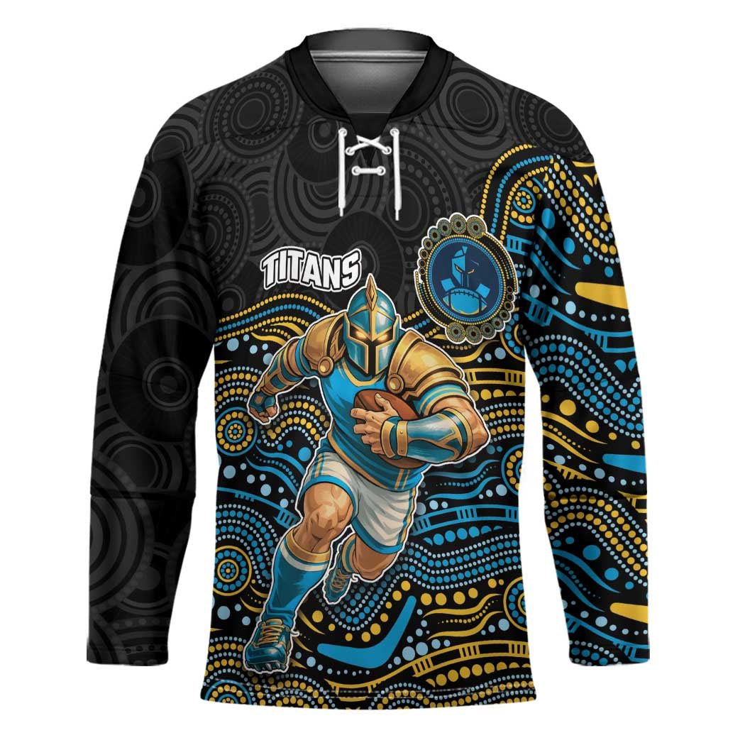 Custom Titans Hockey Jersey Knight Mascot With Aboriginal Indigenous