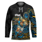 Custom Titans Hockey Jersey Knight Mascot With Aboriginal Indigenous