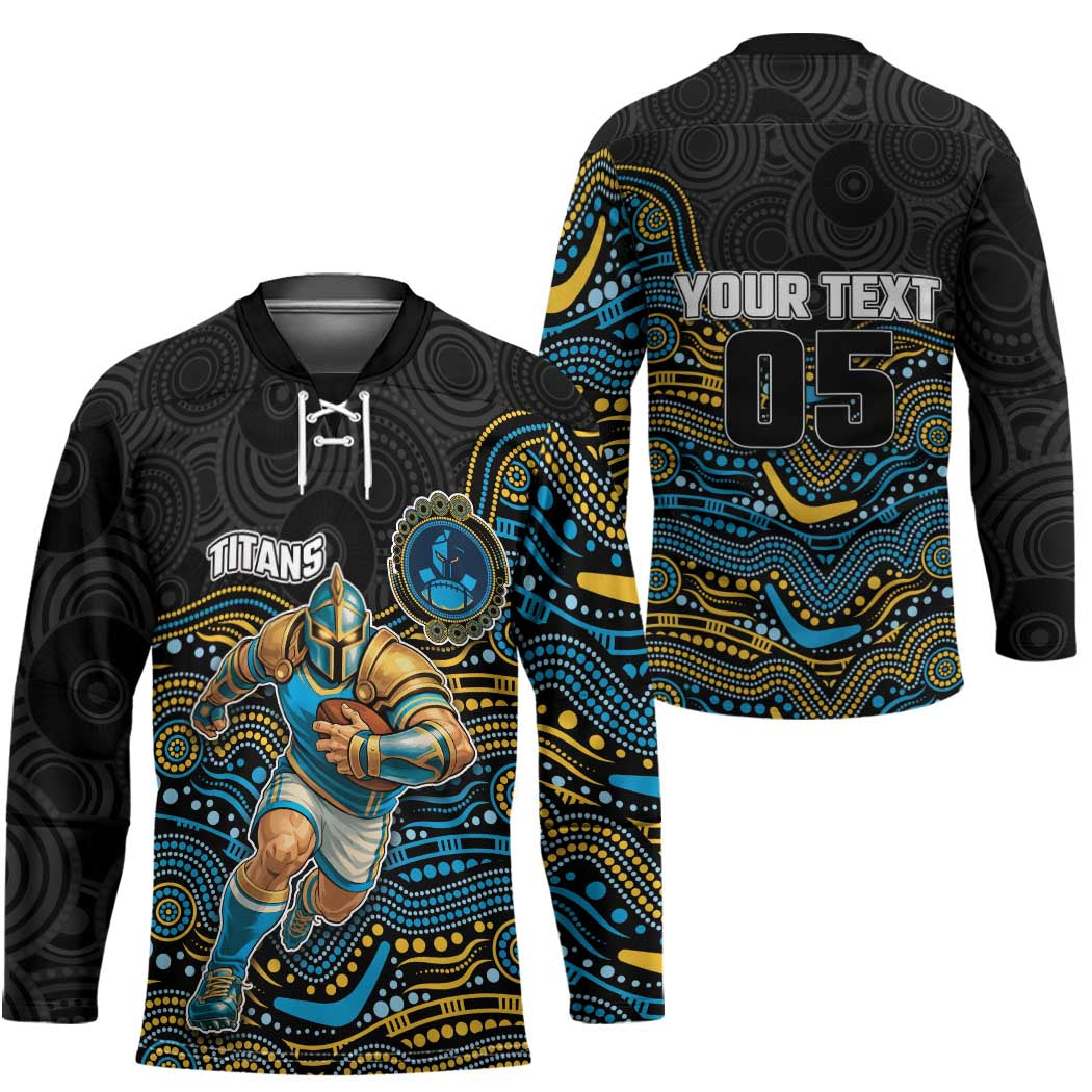 Custom Titans Hockey Jersey Knight Mascot With Aboriginal Indigenous