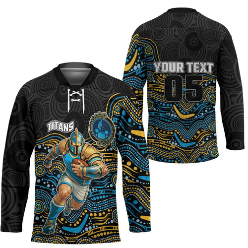 Custom Titans Hockey Jersey Knight Mascot With Aboriginal Indigenous