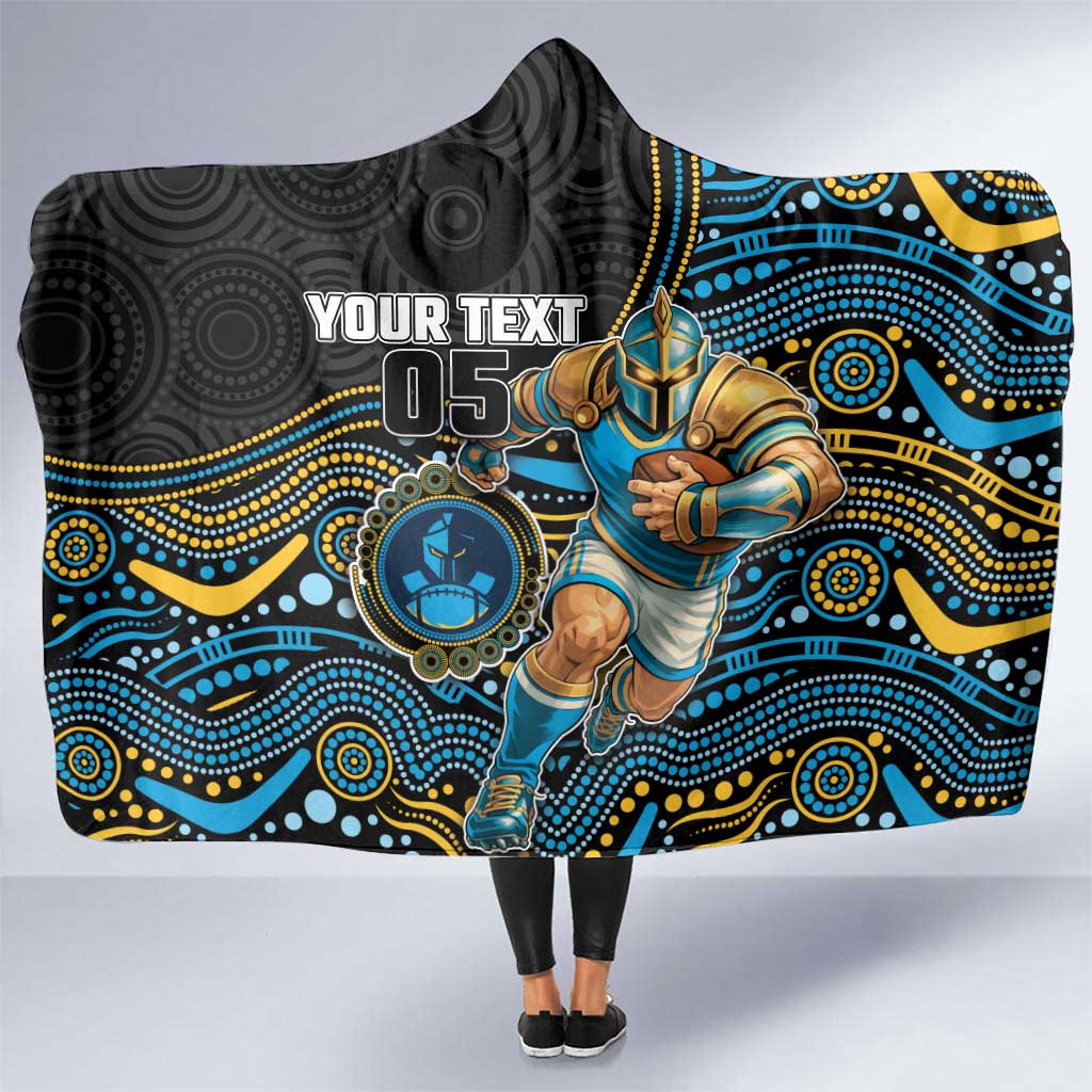 Custom Titans Hooded Blanket Knight Mascot With Aboriginal Indigenous