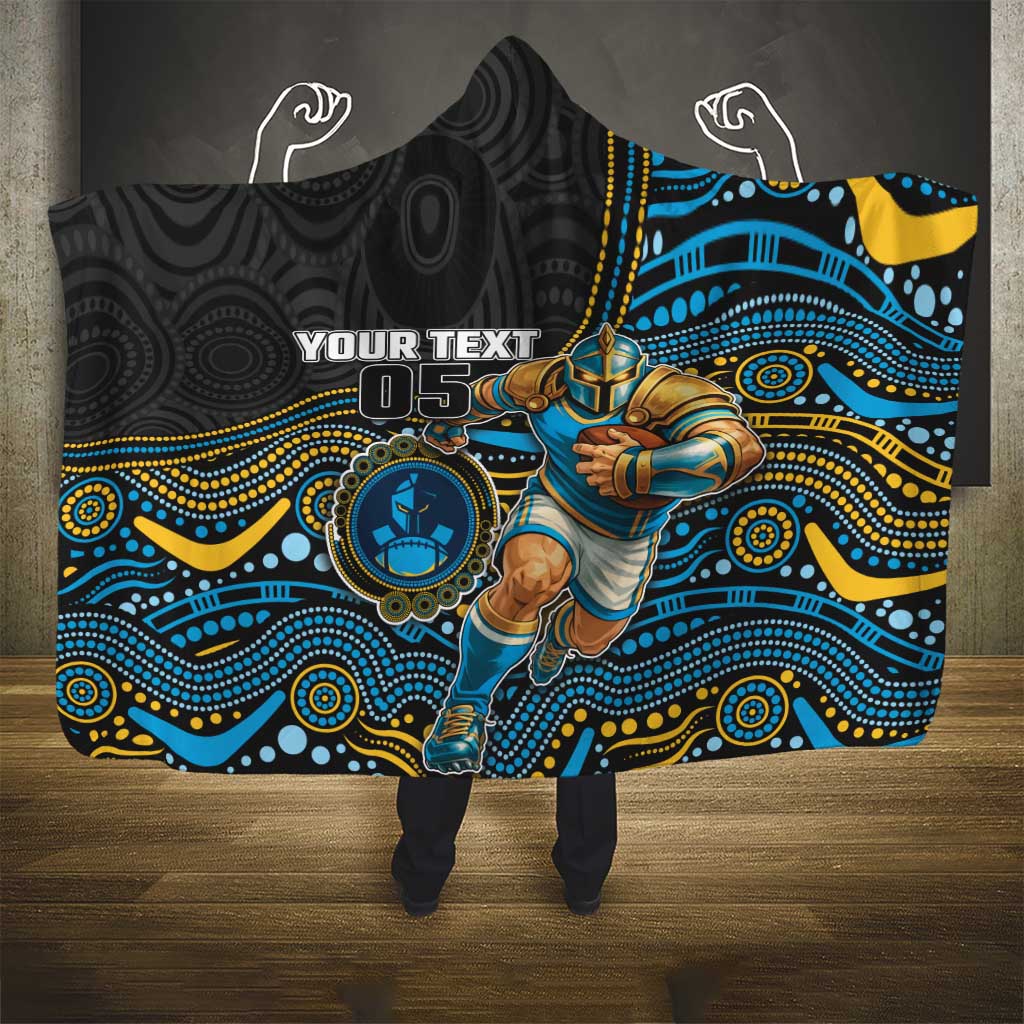 Custom Titans Hooded Blanket Knight Mascot With Aboriginal Indigenous