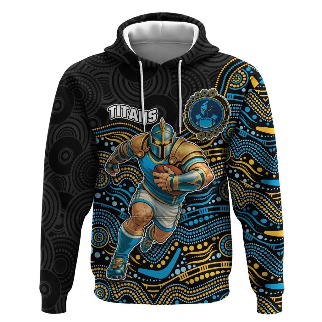 Custom Titans Hoodie Knight Mascot With Aboriginal Indigenous