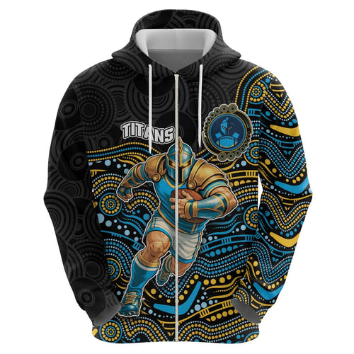 Custom Titans Hoodie Knight Mascot With Aboriginal Indigenous