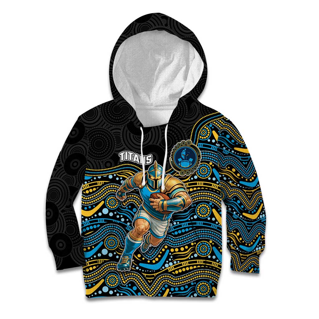 Custom Titans Kid Hoodie Knight Mascot With Aboriginal Indigenous