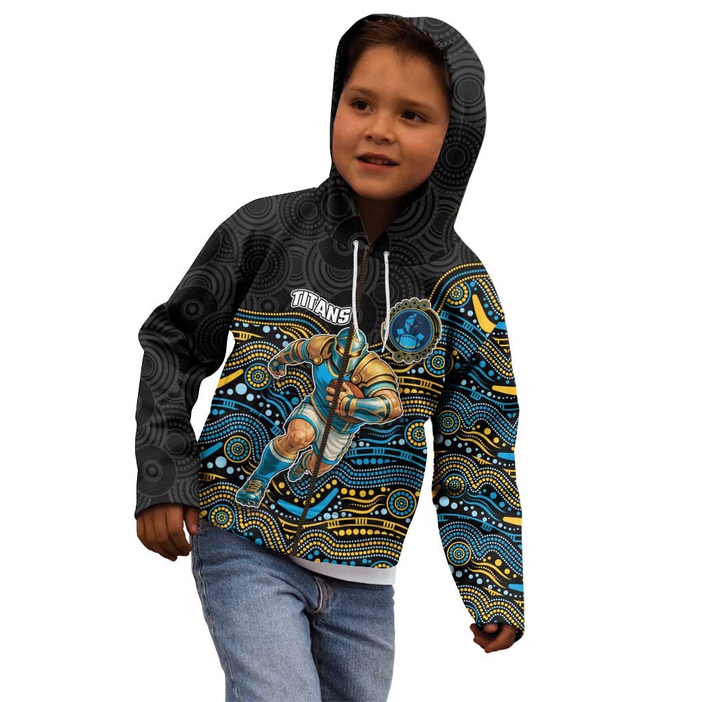 Custom Titans Kid Hoodie Knight Mascot With Aboriginal Indigenous