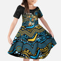 Custom Titans Kid Short Sleeve Dress Knight Mascot With Aboriginal Indigenous