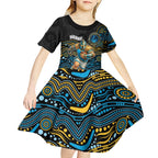 Custom Titans Kid Short Sleeve Dress Knight Mascot With Aboriginal Indigenous
