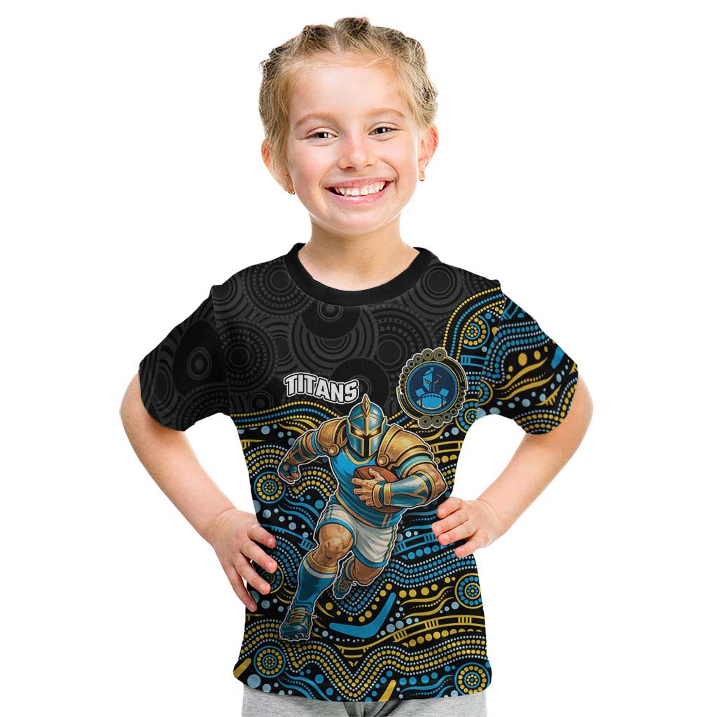 Custom Titans Kid T Shirt Knight Mascot With Aboriginal Indigenous