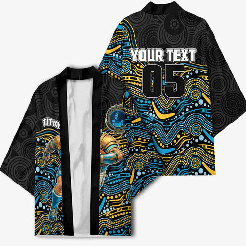 Custom Titans Kimono Knight Mascot With Aboriginal Indigenous