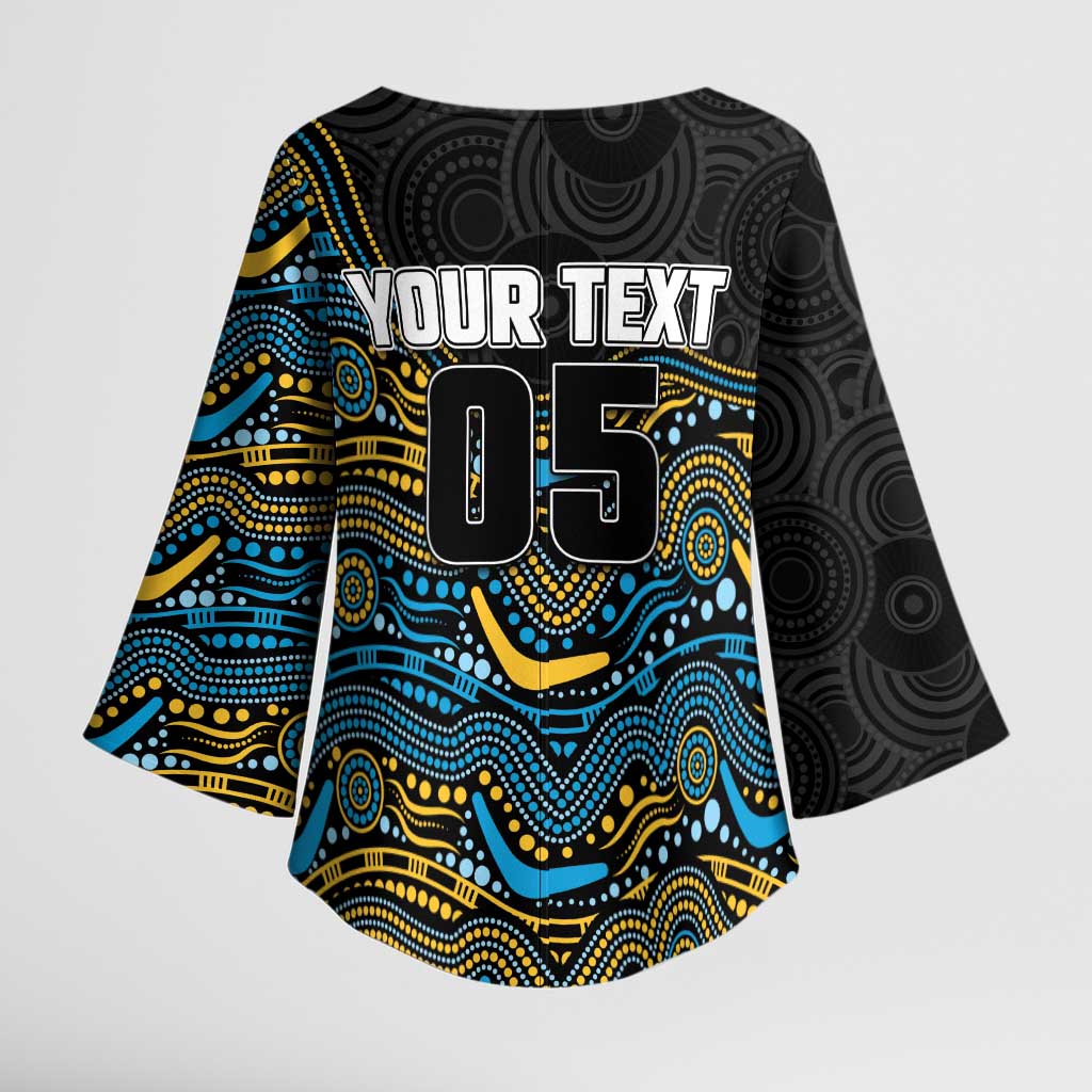 Custom Titans Kimono Sleeve Blouse Knight Mascot With Aboriginal Indigenous