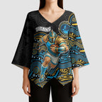 Custom Titans Kimono Sleeve Blouse Knight Mascot With Aboriginal Indigenous
