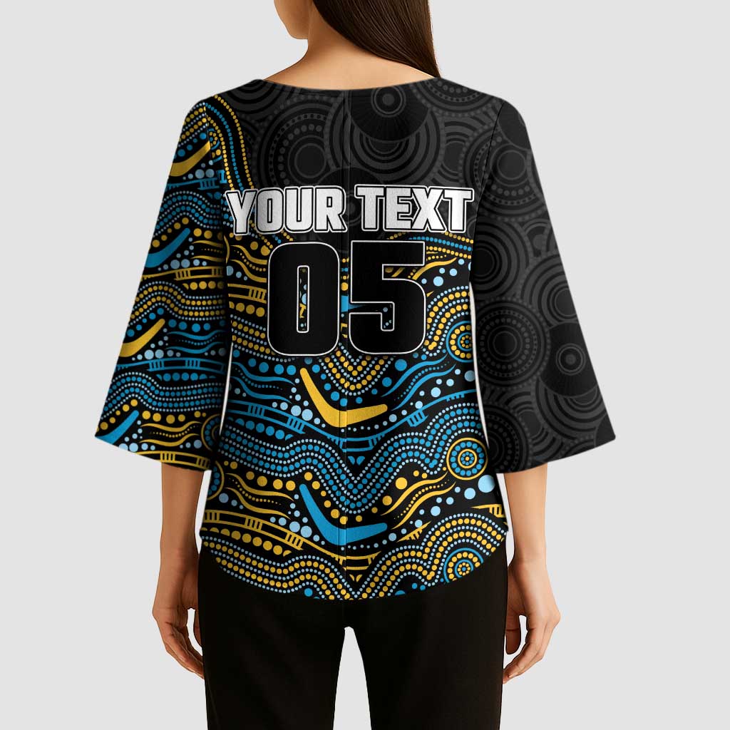 Custom Titans Kimono Sleeve Blouse Knight Mascot With Aboriginal Indigenous