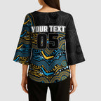 Custom Titans Kimono Sleeve Blouse Knight Mascot With Aboriginal Indigenous