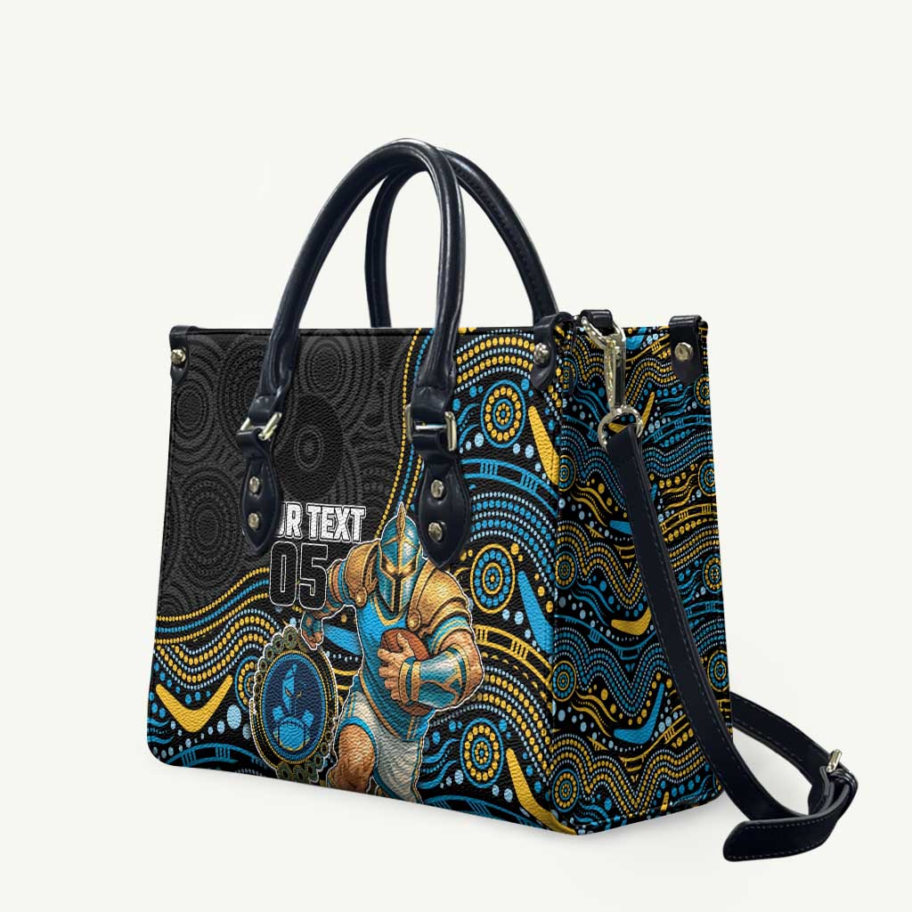 Custom Titans Leather Bag Knight Mascot With Aboriginal Indigenous