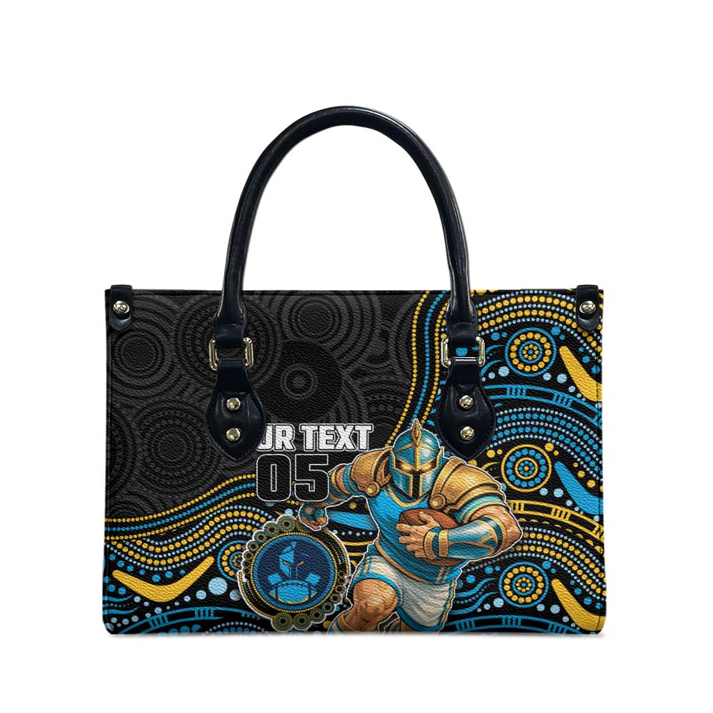 Custom Titans Leather Bag Knight Mascot With Aboriginal Indigenous