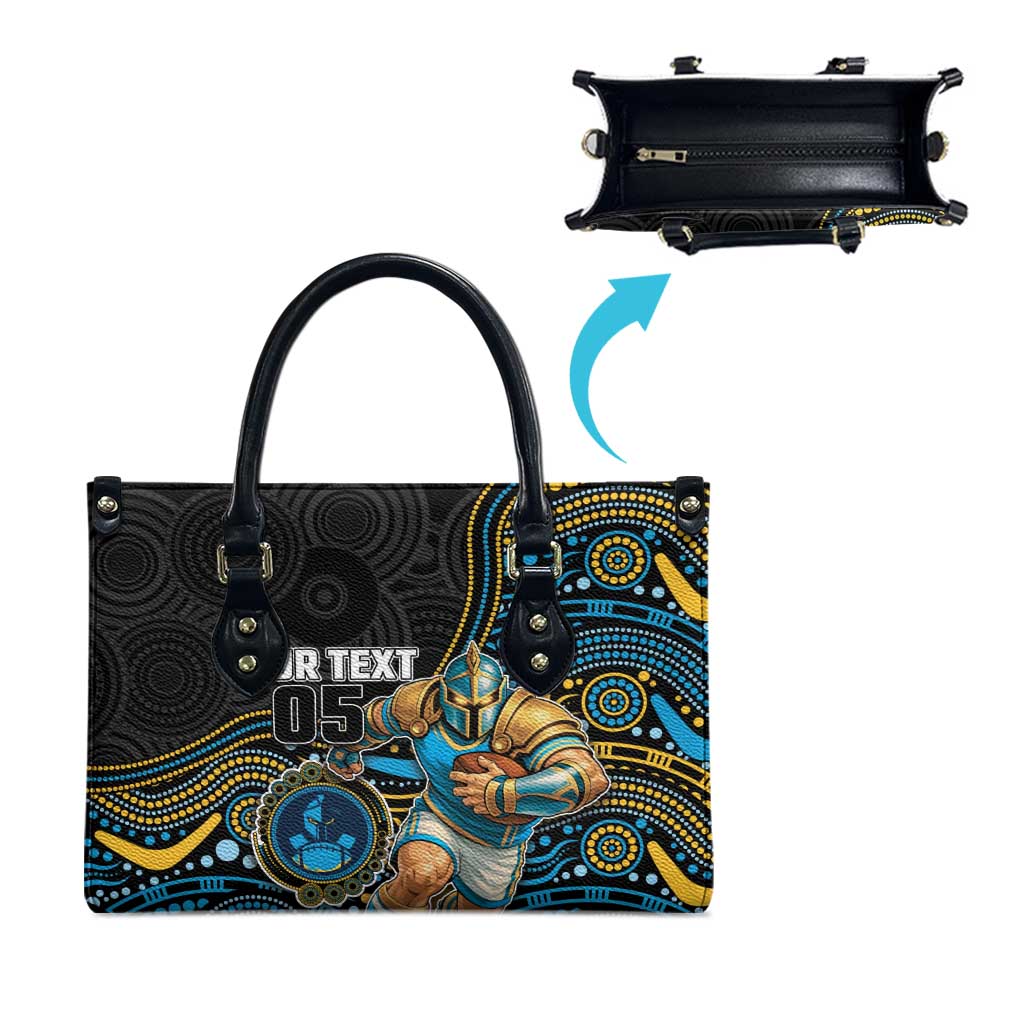 Custom Titans Leather Bag Knight Mascot With Aboriginal Indigenous