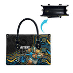 Custom Titans Leather Bag Knight Mascot With Aboriginal Indigenous