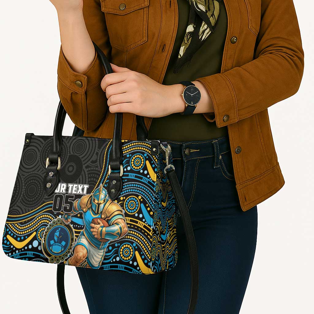Custom Titans Leather Bag Knight Mascot With Aboriginal Indigenous