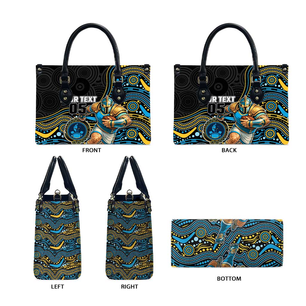 Custom Titans Leather Bag Knight Mascot With Aboriginal Indigenous