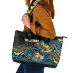Custom Titans Leather Tote Bag Knight Mascot With Aboriginal Indigenous