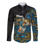 Custom Titans Long Sleeve Button Shirt Knight Mascot With Aboriginal Indigenous