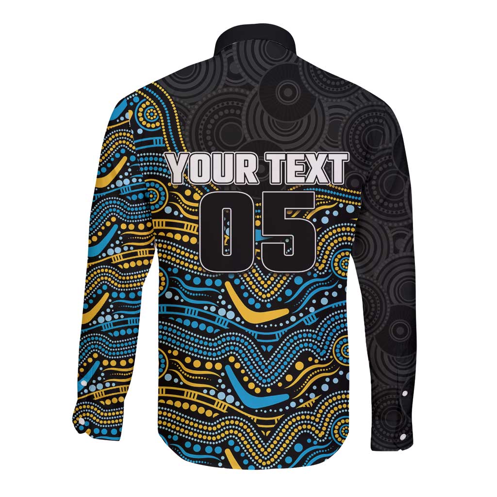 Custom Titans Long Sleeve Button Shirt Knight Mascot With Aboriginal Indigenous