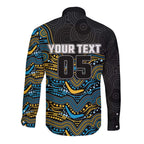 Custom Titans Long Sleeve Button Shirt Knight Mascot With Aboriginal Indigenous