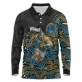 Custom Titans Long Sleeve Polo Shirt Knight Mascot With Aboriginal Indigenous