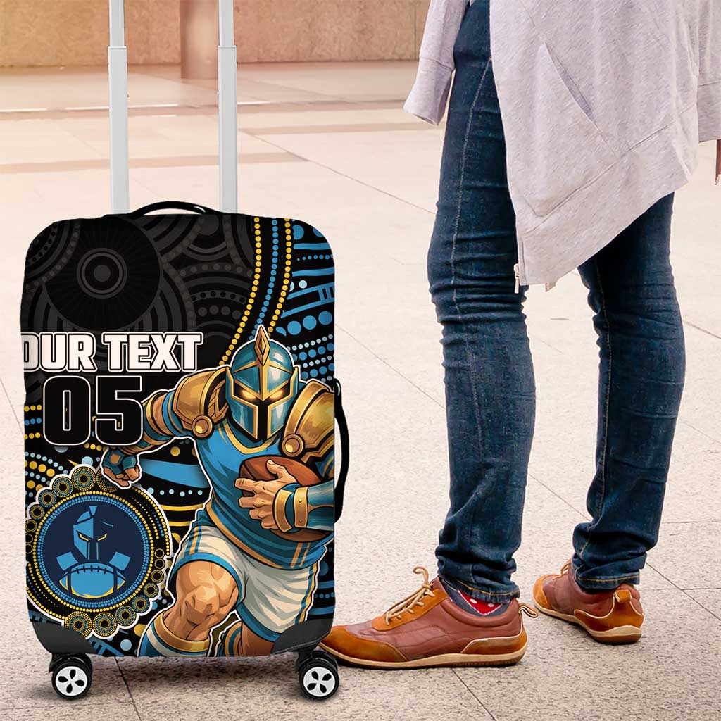 Custom Titans Luggage Cover Knight Mascot With Aboriginal Indigenous