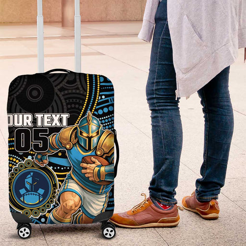 Custom Titans Luggage Cover Knight Mascot With Aboriginal Indigenous