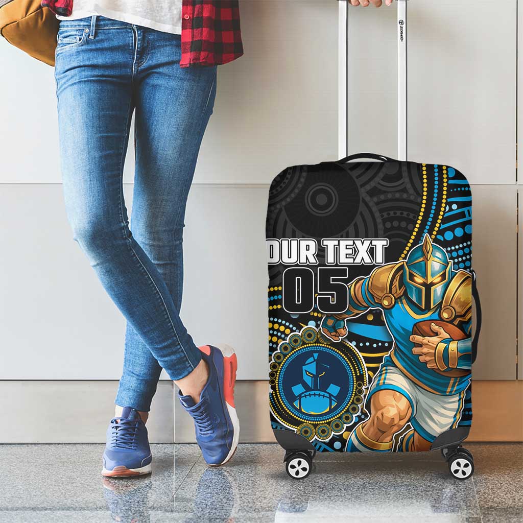 Custom Titans Luggage Cover Knight Mascot With Aboriginal Indigenous
