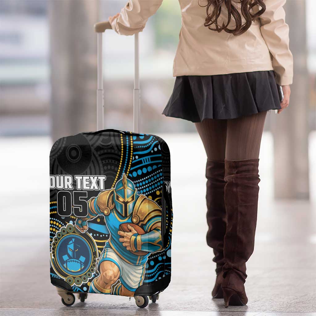 Custom Titans Luggage Cover Knight Mascot With Aboriginal Indigenous