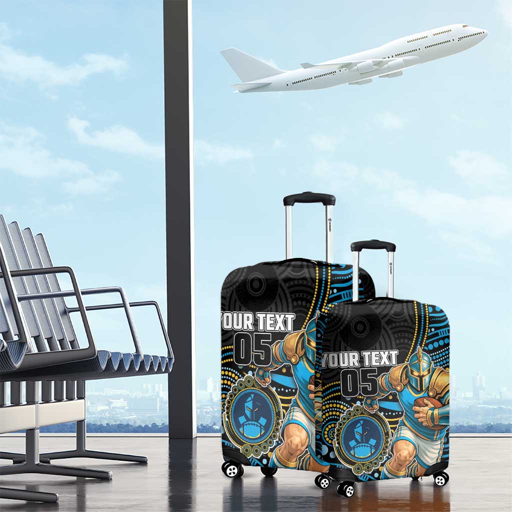 Custom Titans Luggage Cover Knight Mascot With Aboriginal Indigenous